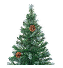 Arbre de Noël givré pré-éclairé et pommes de pin 150 cm