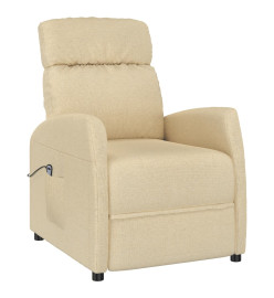 Fauteuil inclinable électrique Crème Tissu