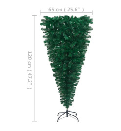 Arbre de Noël artificiel renversé pré-éclairé vert 120 cm