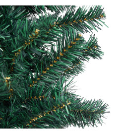 Sapin de Noël artificiel mince pré-éclairé/support vert 180 cm