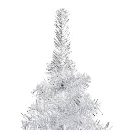 Sapin de Noël artificiel pré-éclairé/support argenté 120 cm PET