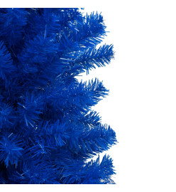 Sapin de Noël artificiel pré-éclairé et support bleu 150 cm PVC