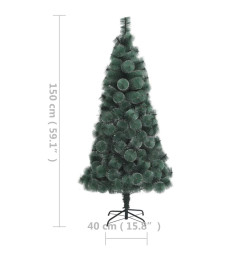 Sapin de Noël artificiel pré-éclairé vert 150 cm PVC et PE