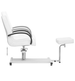 Fauteuil de massage et repose-pied Blanc 127x60x98cm Similicuir