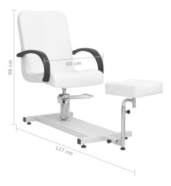 Fauteuil de massage et repose-pied Blanc 127x60x98cm Similicuir