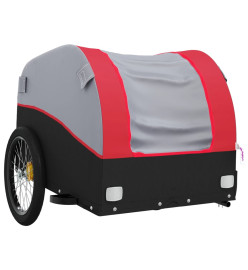 Remorque pour vélo noir et rouge 45 kg fer