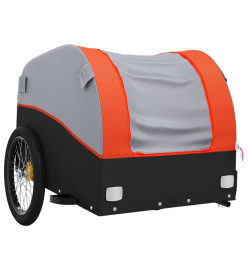 Remorque pour vélo noir et orange 45 kg fer