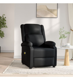 Fauteuil électrique de massage Noir Similicuir