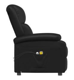 Fauteuil électrique de massage Noir Similicuir