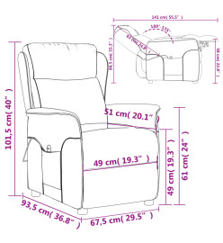 Fauteuil inclinable électrique Gris foncé Tissu