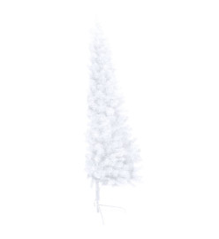 Sapin de Noël artificiel pré-éclairé moitié/support blanc 150cm