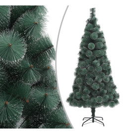 Sapin de Noël artificiel pré-éclairé et support vert 150 cm PET