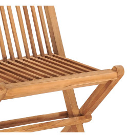 Mobilier à dîner d'extérieur pliable avec coussin 3 pcs Teck