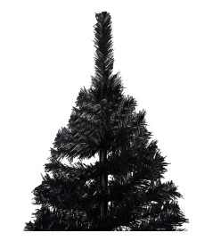 Sapin de Noël artificiel pré-éclairé et support noir 180 cm PVC