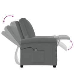 Fauteuil inclinable électrique Gris foncé Tissu