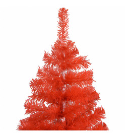 Sapin de Noël artificiel pré-éclairé et support rouge 120cm PVC