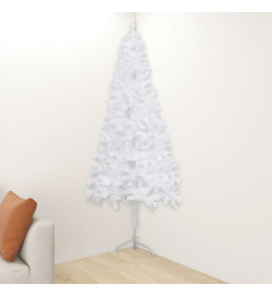 Arbre de Noël artificiel d'angle pré-éclairé blanc 210 cm PVC