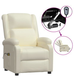 Fauteuil de massage électrique Blanc Similicuir