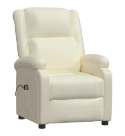 Fauteuil de massage électrique Blanc Similicuir