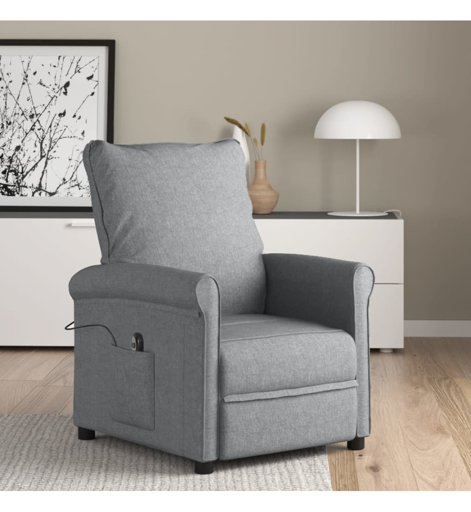 Fauteuil inclinable électrique Gris clair Tissu