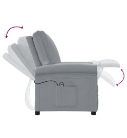 Fauteuil inclinable électrique Gris clair Tissu