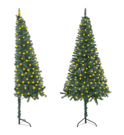 Arbre de Noël artificiel d'angle pré-éclairé vert 240 cm PVC