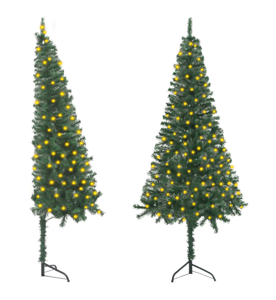 Arbre de Noël artificiel d'angle pré-éclairé vert 240 cm PVC