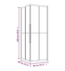 Cabine de douche ESG dépoli 80x80x180 cm Noir