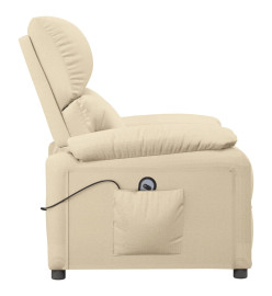 Fauteuil inclinable électrique Crème Tissu