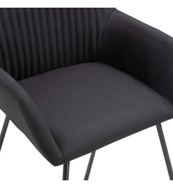 Chaises à manger lot de 6 noir tissu