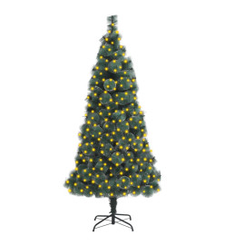 Sapin de Noël artificiel pré-éclairé et support vert 240 cm PET