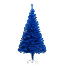 Arbre de Noël artificiel pré-éclairé et boules bleu 240 cm PVC