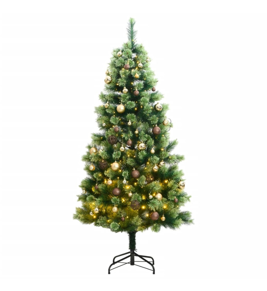 Sapin de Noël artificiel articulé 300 LED et boules 180 cm