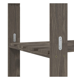 Support de rangement à 3 niveaux gris 60x38x90 cm bois de pin