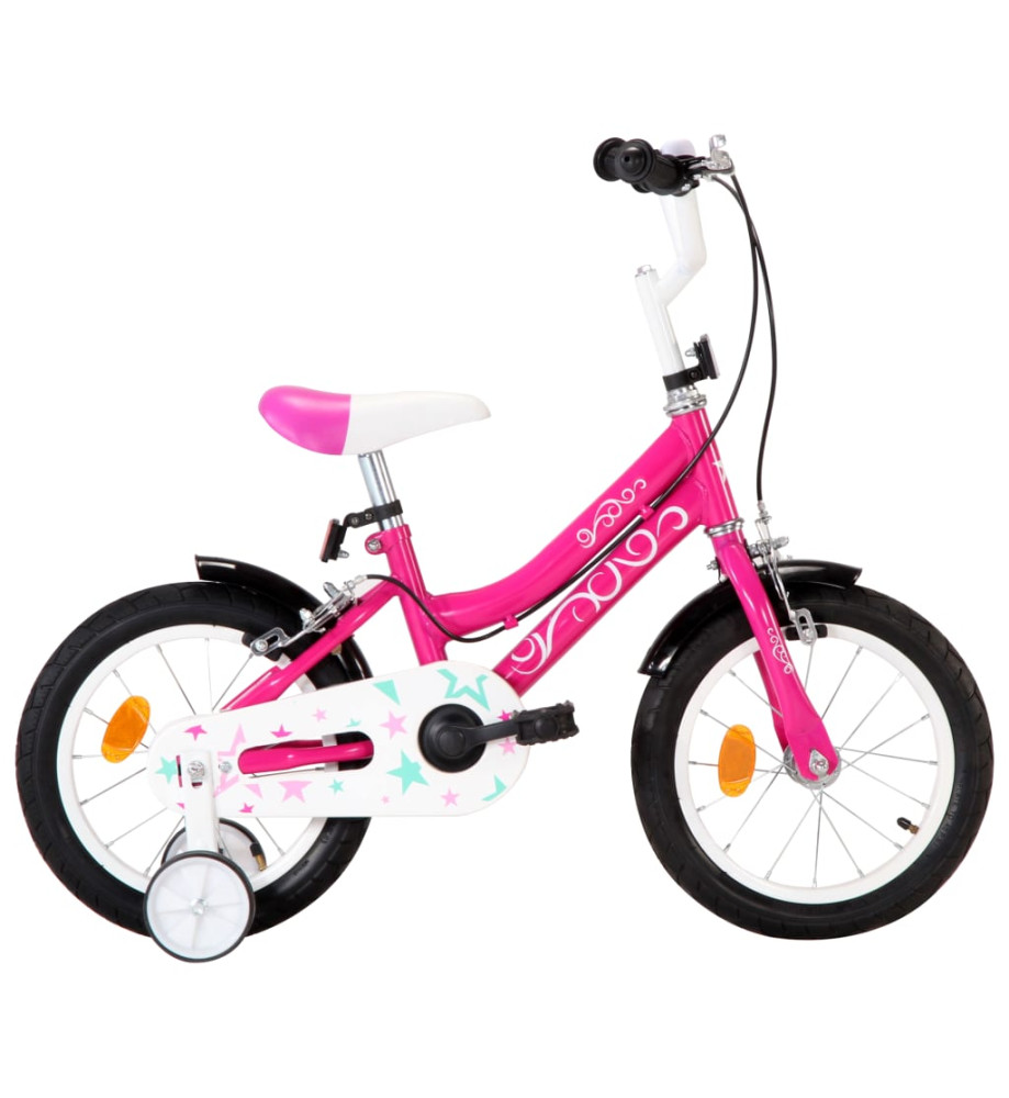 Vélo pour enfants 14 pouces Noir et rose