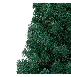 Sapin de Noël artificiel pré-éclairé moitié/support vert 150 cm