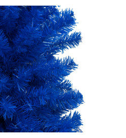 Sapin de Noël artificiel pré-éclairé et support bleu 180 cm PVC