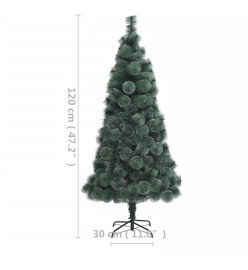 Sapin de Noël artificiel pré-éclairé et support vert 120 cm PET