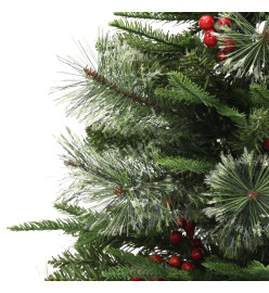 Sapin de Noël pré-éclairé et pommes de pin vert 150cm PVC et PE