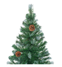 Sapin de Noël artificiel pré-éclairé et pommes de pin 180 cm