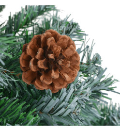 Sapin de Noël artificiel pré-éclairé et pommes de pin 180 cm