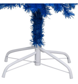 Arbre de Noël artificiel pré-éclairé et boules bleu 120 cm PVC