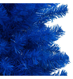 Arbre de Noël artificiel pré-éclairé et boules bleu 120 cm PVC