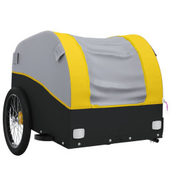 Remorque pour vélo noir et jaune 45 kg fer