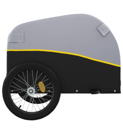 Remorque pour vélo noir et jaune 45 kg fer