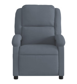 Fauteuil de massage inclinable gris foncé velours