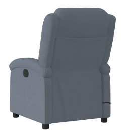 Fauteuil de massage inclinable gris foncé velours