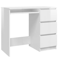 Bureau Blanc brillant 90x45x76 cm Aggloméré