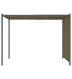 Pergola de jardin avec auvent rétractable 3x3 m Taupe 180 g/m²