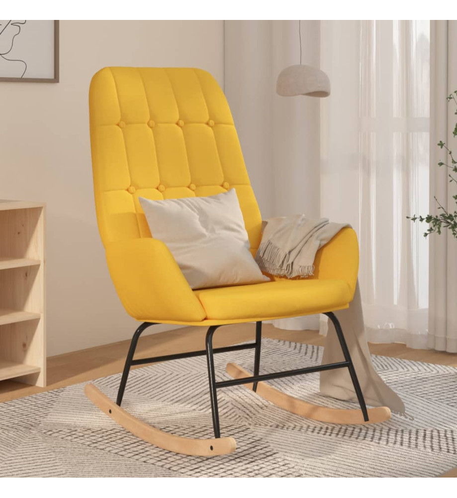 Chaise à bascule Jaune moutarde Tissu